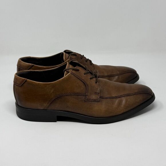 Ecco Melbourne Derby Casual Dress Shoes Mens 10 EU 44 Brown Leather Bicycle Toe main image 12